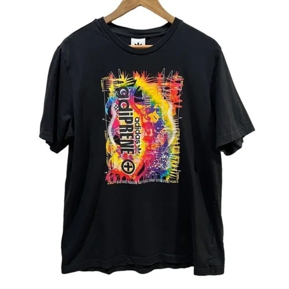 Adidas Originals Graphic‎ Tee Black Streetwear Y2K Skate Art Tee